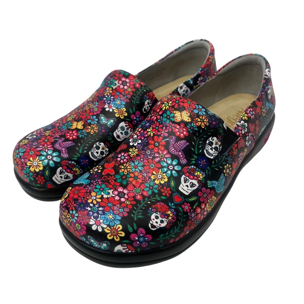 Alegria Professional Clogs Day Of The Dead Sugar Skulls Slip On 10.5-11 US 42 EU